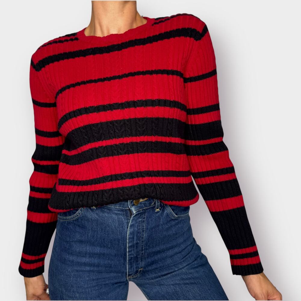 2000s‎ Marsh Landing Red Black Sweater